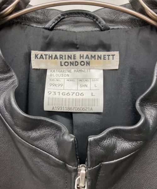 KATHARINE HAMNETT（キャサリンハムネット）KATHARINE HAMNETT (キャサリンハムネット) レザージャケット ブラック サイズ:Lの古着・服飾アイテム