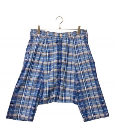 コムデギャルソンオムプリュス　サルエルパンツ　チェック　ブルー系 中古・古着通販】COMME des GARCONS HOMME PLUS (コムデギャルソンオム