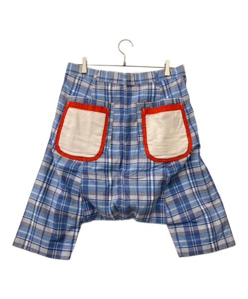 COMME des GARCONS HOMME PLUS（コムデギャルソンオムプリュス）COMME des GARCONS HOMME PLUS (コムデギャルソンオムプリュス) チェックサルエルパンツ ブルー サイズ:XSの古着・服飾アイテム