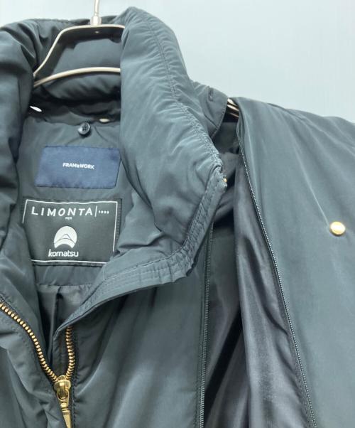 FRAMeWORK（フレームワーク）FRAMeWORK (フレームワーク) リモンタフードダウンコート ブラック サイズ:38の古着・服飾アイテム