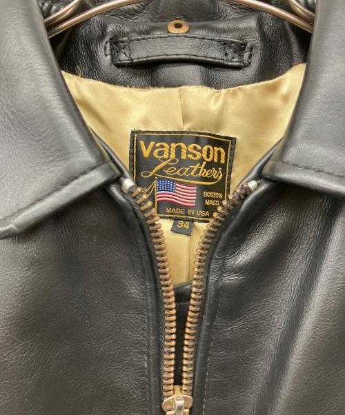 VANSON（バンソン）VANSON (バンソン) レザージャケット ブラック サイズ:34の古着・服飾アイテム