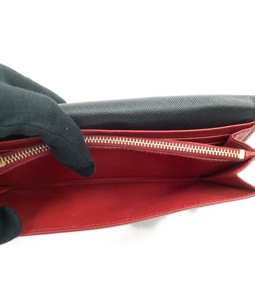 PRADA（プラダ）PRADA (プラダ) 長財布 ブラック×レッドの古着・服飾アイテム