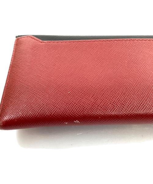 PRADA（プラダ）PRADA (プラダ) 長財布 ブラック×レッドの古着・服飾アイテム