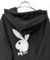中古・古着 PLAY BOY (プレイボーイ) GOD SELECTION XXX (ゴッドセレクショントリプルエックス) プルオーバーパーカー ブラック サイズ:L：9000円