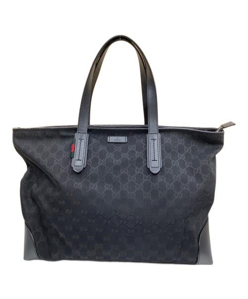 GUCCI（グッチ）GUCCI (グッチ) GGキャンバストートバッグ ブラックの古着・服飾アイテム