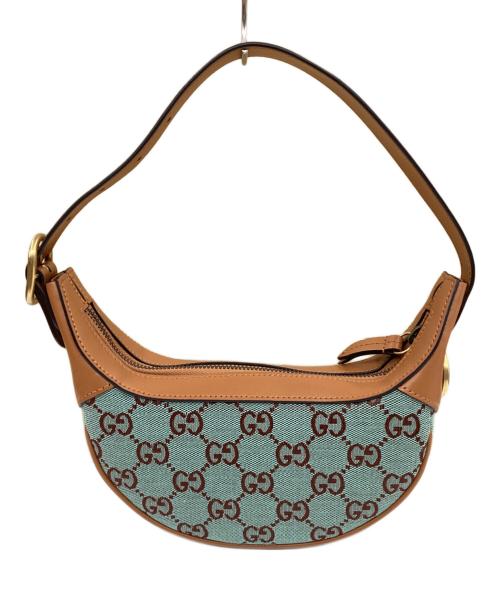 GUCCI（グッチ）GUCCI (グッチ) オフィディア　ショルダーバッグ ブルー×ブラウンの古着・服飾アイテム