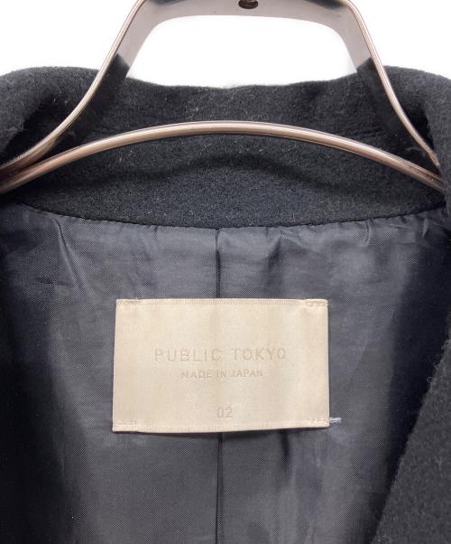 PUBLIC TOKYO（パブリックトウキョウ）PUBLIC TOKYO (パブリックトウキョウ) オーバーヨーク ロングチェスターコート ブラック サイズ:2の古着・服飾アイテム