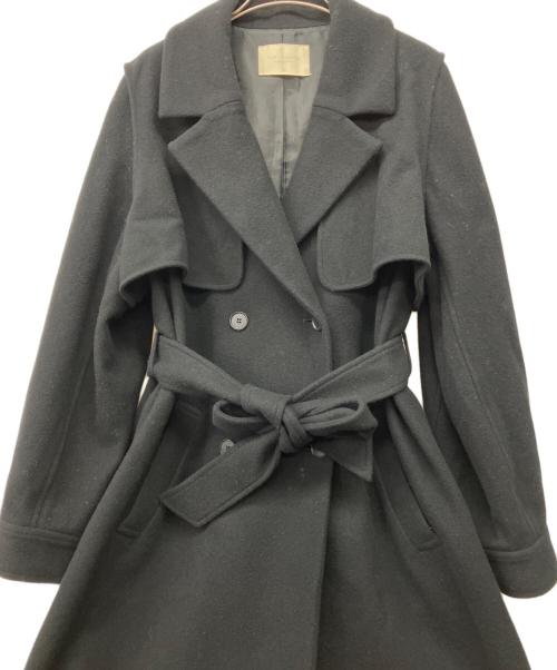 PUBLIC TOKYO（パブリックトウキョウ）PUBLIC TOKYO (パブリックトウキョウ) オーバーヨーク ロングチェスターコート ブラック サイズ:2の古着・服飾アイテム