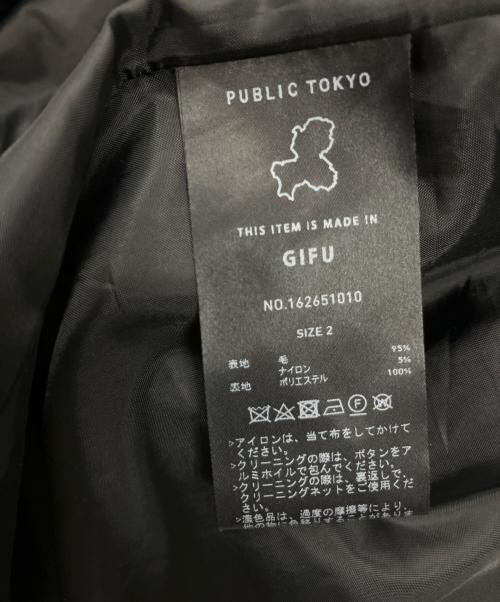 PUBLIC TOKYO（パブリックトウキョウ）PUBLIC TOKYO (パブリックトウキョウ) オーバーヨーク ロングチェスターコート ブラック サイズ:2の古着・服飾アイテム