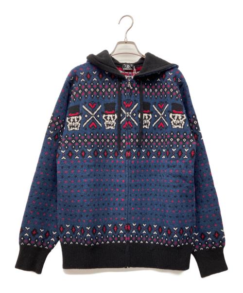 Hysteric Glamour（ヒステリックグラマー）Hysteric Glamour (ヒステリックグラマー) ジップパーカー ネイビー×レッド サイズ:L 未使用品の古着・服飾アイテム