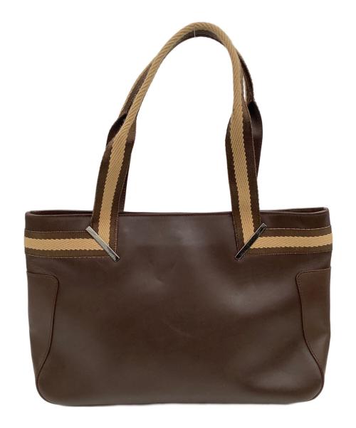 GUCCI（グッチ）GUCCI (グッチ) レザートートバッグ ブラウンの古着・服飾アイテム