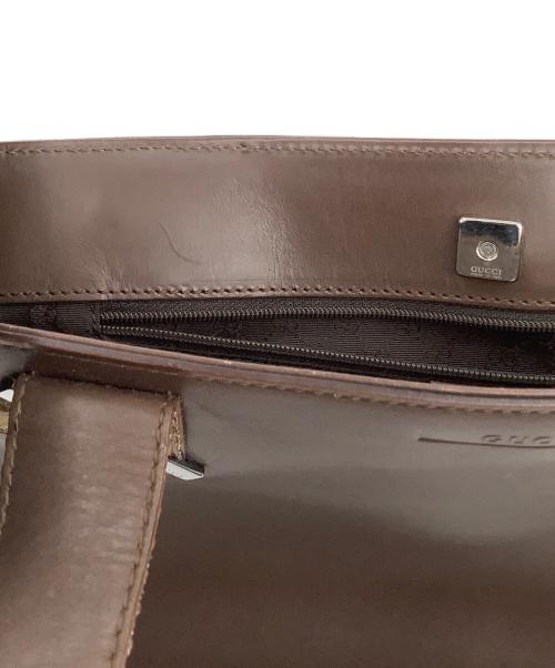 GUCCI（グッチ）GUCCI (グッチ) レザートートバッグ ブラウンの古着・服飾アイテム
