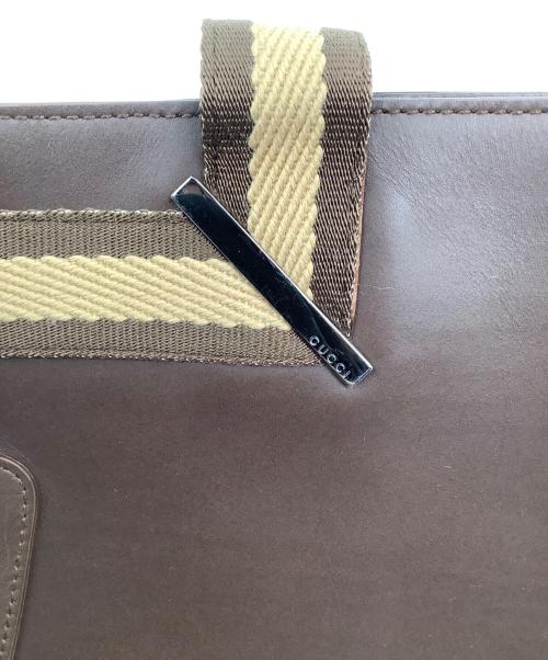 GUCCI（グッチ）GUCCI (グッチ) レザートートバッグ ブラウンの古着・服飾アイテム