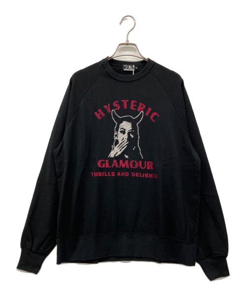 Hysteric Glamour（ヒステリックグラマー）Hysteric Glamour (ヒステリックグラマー) TEST AND APPOVED 刺繍 スウェット ブラック サイズ:L 未使用品の古着・服飾アイテム