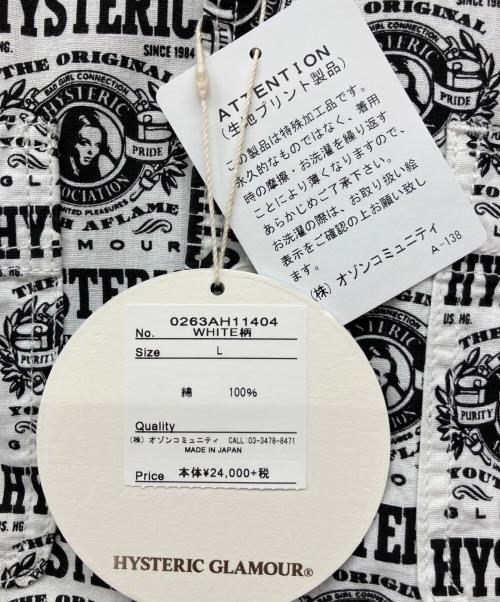 Hysteric Glamour（ヒステリックグラマー）Hysteric Glamour (ヒステリックグラマー) 長袖シャツ ホワイト×ブラック サイズ:L 未使用品の古着・服飾アイテム
