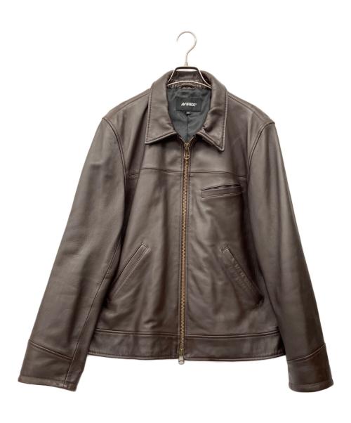 AVIREX（アヴィレックス）AVIREX (アヴィレックス) レザージャケット ブラウン サイズ:2XLの古着・服飾アイテム