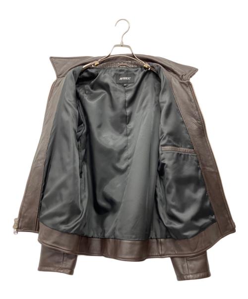 AVIREX（アヴィレックス）AVIREX (アヴィレックス) レザージャケット ブラウン サイズ:2XLの古着・服飾アイテム