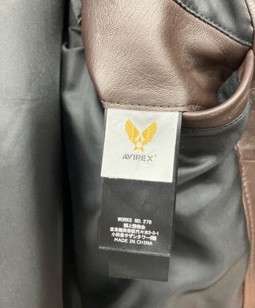 AVIREX（アヴィレックス）AVIREX (アヴィレックス) レザージャケット ブラウン サイズ:2XLの古着・服飾アイテム