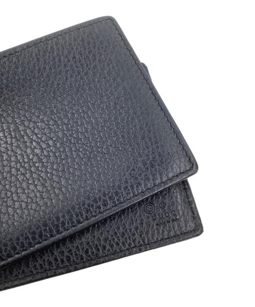 GUCCI（グッチ）GUCCI (グッチ) 2つ折り札入れ ネイビーの古着・服飾アイテム