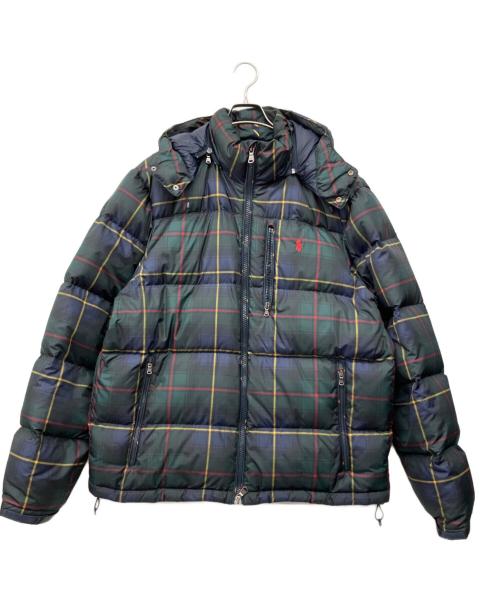 POLO RALPH LAUREN（ポロ・ラルフローレン）POLO RALPH LAUREN (ポロ・ラルフローレン) ダウンジャケット ネイビー×グリーン サイズ:XLの古着・服飾アイテム