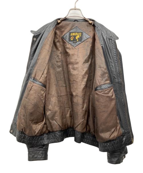AMANATI（アマナティ）AMANATI (アマナティ) レザージャケット ブラック サイズ:Lの古着・服飾アイテム