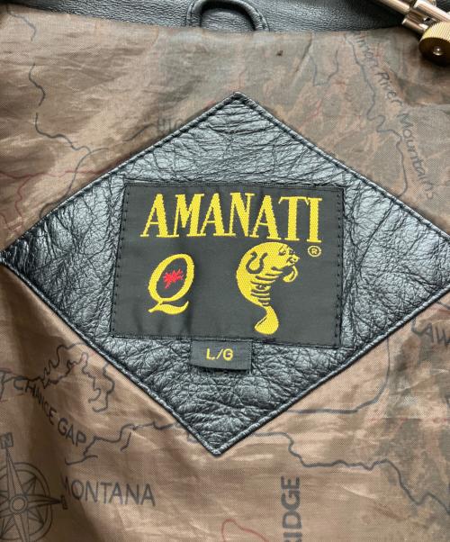 AMANATI（アマナティ）AMANATI (アマナティ) レザージャケット ブラック サイズ:Lの古着・服飾アイテム