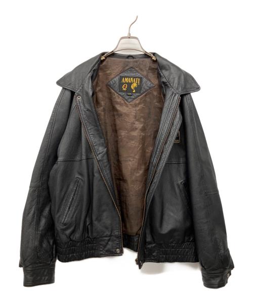 AMANATI（アマナティ）AMANATI (アマナティ) レザージャケット ブラック サイズ:Lの古着・服飾アイテム