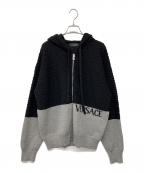 VERSACEヴェルサーチェ）の古着「ジップ付ウールスウェットシャツ」｜グレー×ブラック
