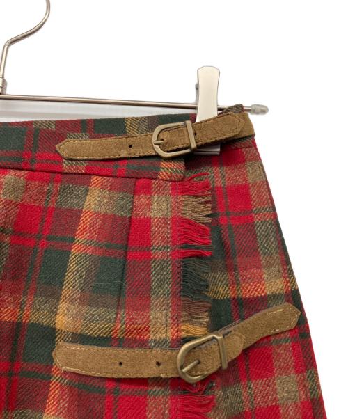 PENDLETON（ペンドルトン）PENDLETON (ペンドルトン) 90's PETITE チェックフラップベルテッドスカート マルチカラー サイズ:10の古着・服飾アイテム