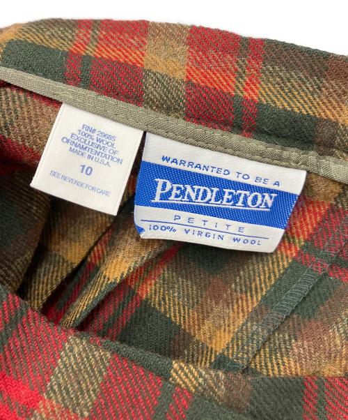 PENDLETON（ペンドルトン）PENDLETON (ペンドルトン) 90's PETITE チェックフラップベルテッドスカート マルチカラー サイズ:10の古着・服飾アイテム