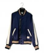 COACHコーチ）の古着「レザーテープスカジャン」｜ネイビー