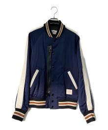 COACH（コーチ）の古着「レザーテープスカジャン」｜ネイビー