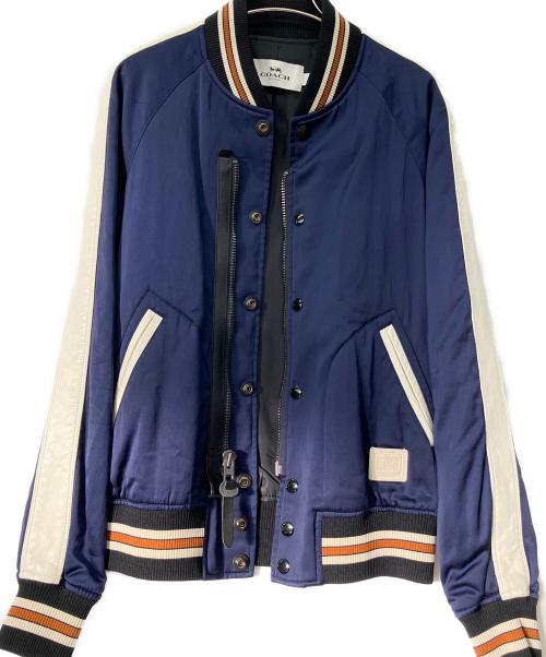 COACH（コーチ）COACH (コーチ) レザーテープスカジャン ネイビー サイズ:XSの古着・服飾アイテム