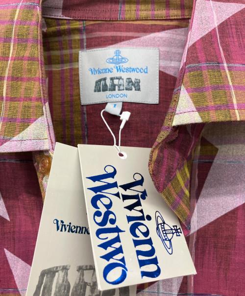 Vivienne Westwood（ヴィヴィアンウエストウッド）Vivienne Westwood (ヴィヴィアンウエストウッド) 00’s サベージ スター柄 L/S ライカ期  ピンク サイズ:1 未使用品の古着・服飾アイテム