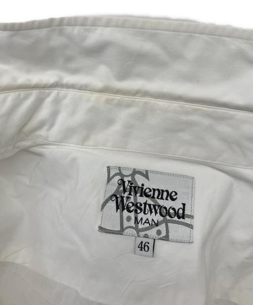 Vivienne Westwood（ヴィヴィアンウエストウッド）Vivienne Westwood (ヴィヴィアンウエストウッド) 00’s オーブ刺繍L/S ライカ社 日本製 ホワイト サイズ:46の古着・服飾アイテム