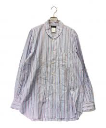 COMME des GARCONS（コムデギャルソン）の古着「90’s ワイドストライプシャツ D-TK9210 AD1995」｜ブルー×レッド