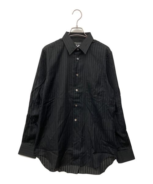 COMME des GARCONS HOMME PLUS（コムデギャルソンオムプリュス）COMME des GARCONS HOMME PLUS (コムデギャルソンオムプリュス) 00's ブラックストライプL/S ブラック サイズ:SSの古着・服飾アイテム