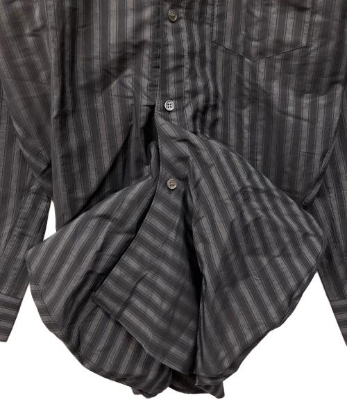 COMME des GARCONS（コムデギャルソン）COMME des GARCONS (コムデギャルソン) 00's　変形ストライプ絞りL/S  グレー サイズ:Sの古着・服飾アイテム