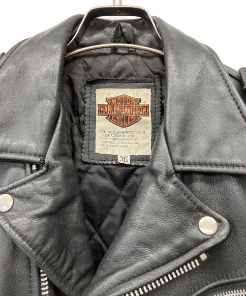 HARLEY-DAVIDSON（ハーレーダビッドソン）HARLEY-DAVIDSON (ハーレーダビッドソン) ダブルライダースジャケット ブラック サイズ:36の古着・服飾アイテム
