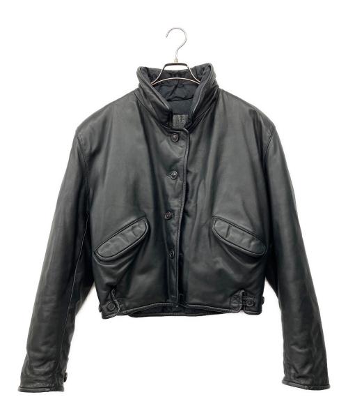 MARITHE+FRANCOIS GIRBAUD（マリテフランソワジルボー）MARITHE+FRANCOIS GIRBAUD (マリテフランソワジルボー) リバーシブルレザー・ダウンジャケット ブラック サイズ:Mの古着・服飾アイテム