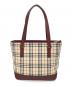 BURBERRY (バーバリー) ノバチェックトートバッグ ベージュ×レッド：28000円