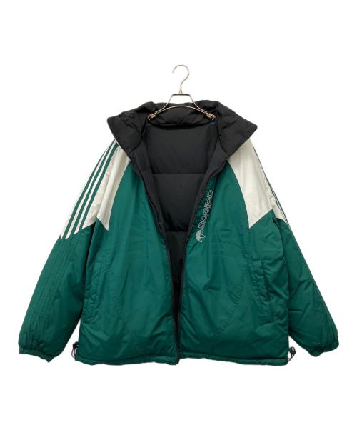 adidas Originals（アディダスオリジナル）adidas originals (アディダスオリジナル) リバーシブルダウンジャケット グリーン×ブラック サイズ:2XLの古着・服飾アイテム