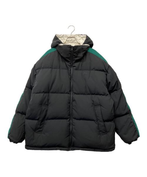 adidas Originals（アディダスオリジナル）adidas originals (アディダスオリジナル) リバーシブルダウンジャケット グリーン×ブラック サイズ:2XLの古着・服飾アイテム
