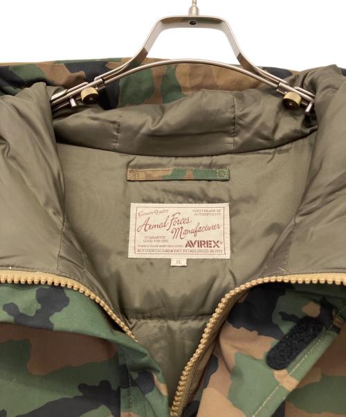 AVIREX（アヴィレックス）AVIREX (アヴィレックス) ダウンジャケット カーキ×グリーン サイズ:XLの古着・服飾アイテム