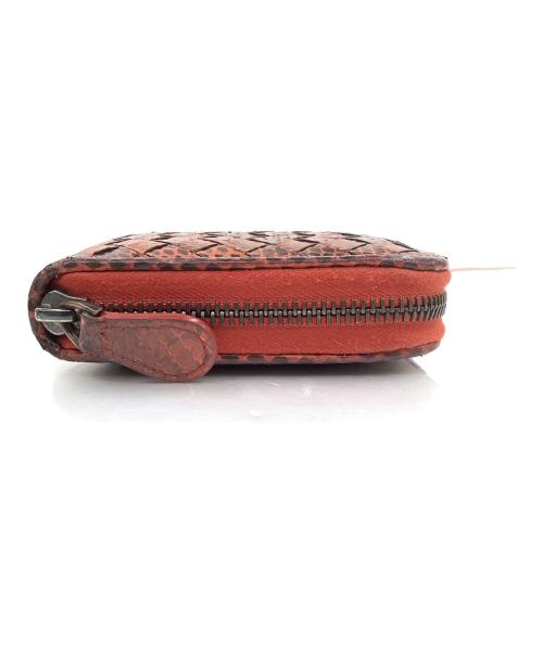 BOTTEGA VENETA（ボッテガベネタ）BOTTEGA VENETA (ボッテガベネタ) ラウンドファスナー財布 オレンジの古着・服飾アイテム