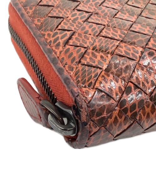 BOTTEGA VENETA（ボッテガベネタ）BOTTEGA VENETA (ボッテガベネタ) ラウンドファスナー財布 オレンジの古着・服飾アイテム