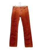 Martin Margiela 10マルタン・マルジェラ 10）の古着「ムラ染め加工SLIMデニムパンツ」｜オレンジ×ブラウン