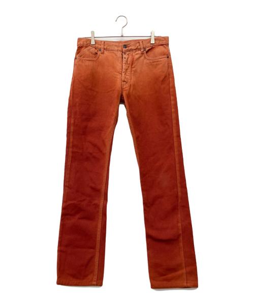 Martin Margiela 10（マルタン・マルジェラ 10）Martin Margiela 10 (マルタン・マルジェラ 10) ムラ染め加工SLIMデニムパンツ オレンジ×ブラウン サイズ:48の古着・服飾アイテム