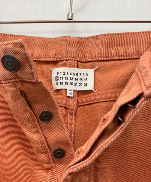 Martin Margiela 10（マルタン・マルジェラ 10）Martin Margiela 10 (マルタン・マルジェラ 10) ムラ染め加工SLIMデニムパンツ オレンジ×ブラウン サイズ:48の古着・服飾アイテム