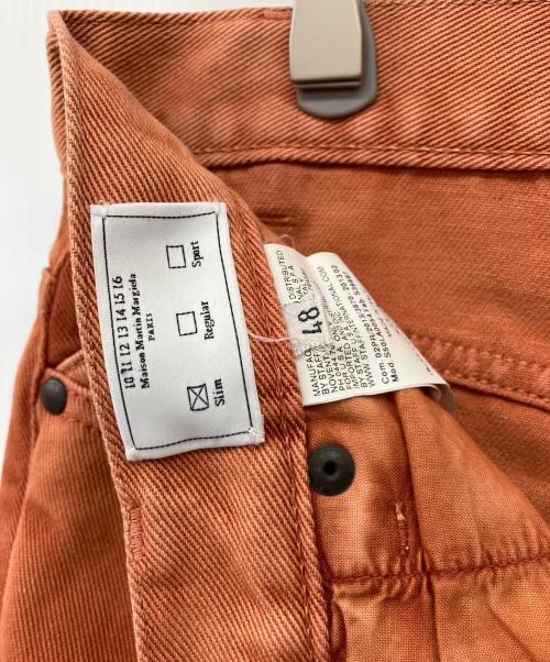 Martin Margiela 10（マルタン・マルジェラ 10）Martin Margiela 10 (マルタン・マルジェラ 10) ムラ染め加工SLIMデニムパンツ オレンジ×ブラウン サイズ:48の古着・服飾アイテム